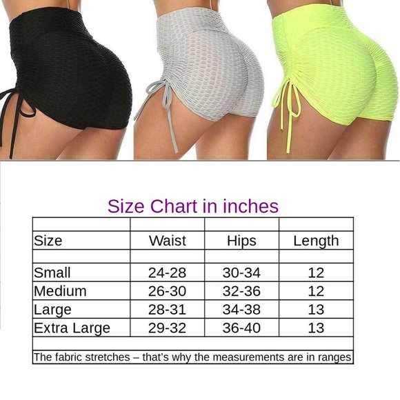 High Rise Yoga Short Wide Waistband Ruched Shorts Hides tummy flab - Black - Picture 7 of 15